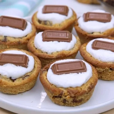 Delicious S’Mores Cookie Cups made with 4 simple ingredients