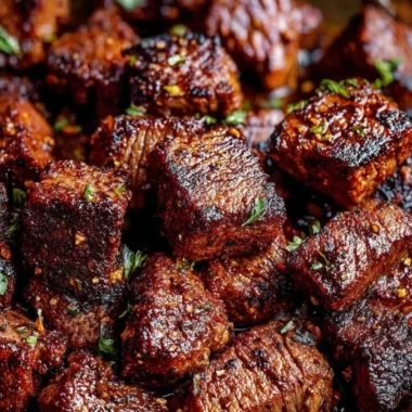 Delicious Cajun Butter Steak Bites served on a plate