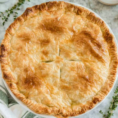 Homemade Chicken Pot Pie with golden crust and rich filling