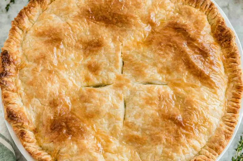 Homemade Chicken Pot Pie with golden crust and rich filling