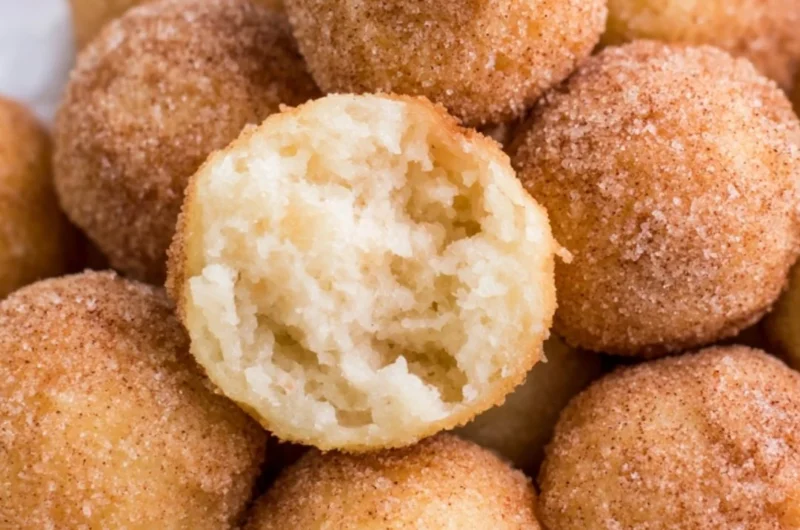 Delicious churros poppers served with chocolate dipping sauce