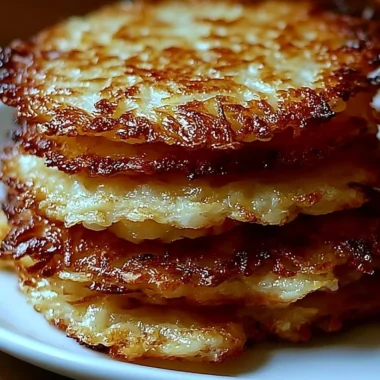 Crispy German potato pancakes garnished and ready to serve.