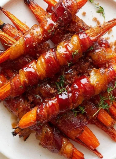Maple Bacon Carrots - a sweet and savory side dish with crispy bacon and glazed carrots