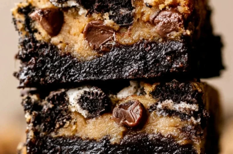 Oreo Brookies dessert featuring layered cookies and brownies