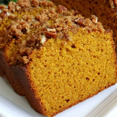Freshly baked pumpkin bread with spices and a golden crust