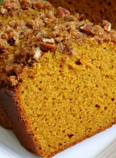 Freshly baked pumpkin bread with spices and a golden crust