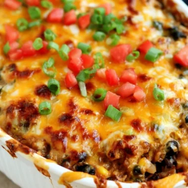 Delicious Weight Watchers taco casserole served in a dish