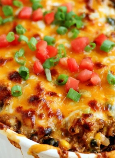 Delicious Weight Watchers taco casserole served in a dish