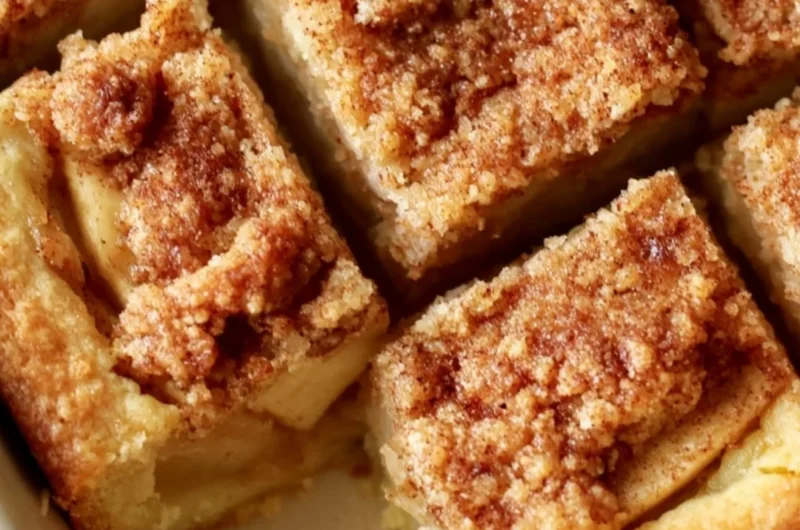 Delicious homemade apple pie bars with warm cinnamon and apple filling