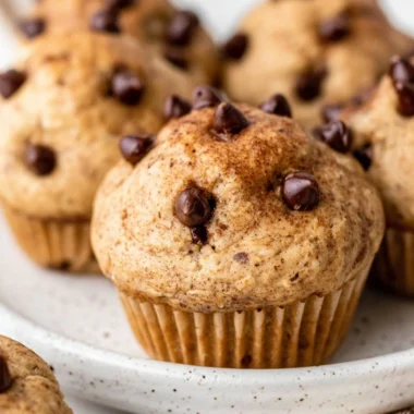 Cottage cheese muffins with chocolate chips, healthy snack option