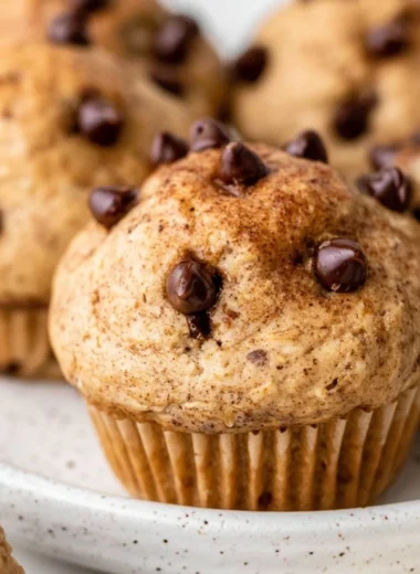 Cottage cheese muffins with chocolate chips, healthy snack option