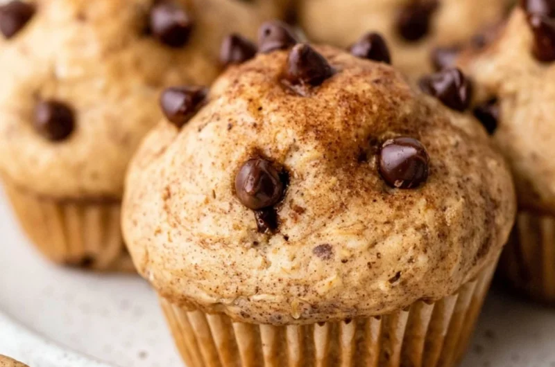 Cottage cheese muffins with chocolate chips, healthy snack option
