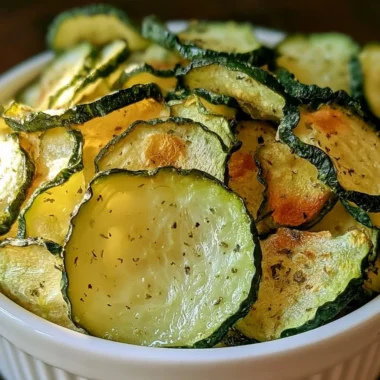 Crunchy ranch cucumber chips recipe on a wooden table