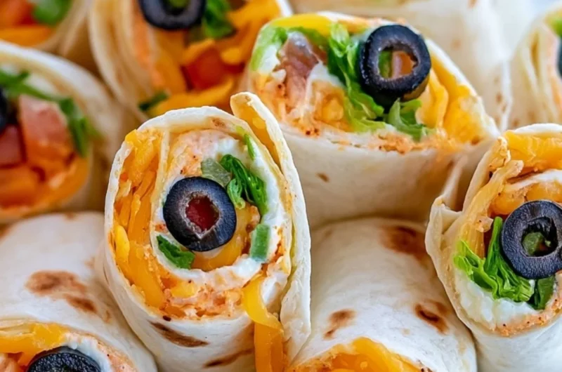 Delicious Taco Cream Cheese Pinwheels served on a platter.