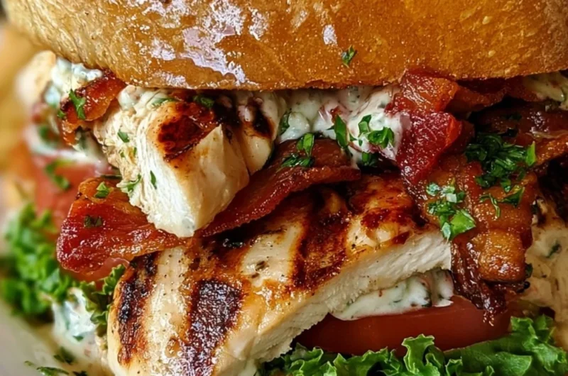 Ultimate loaded chicken club sandwich with crispy bacon, fresh lettuce, and tomatoes