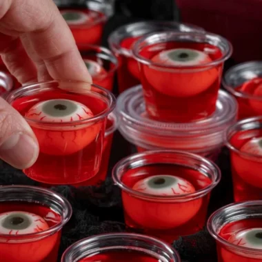 Creepy eyeball jello shots for Halloween party