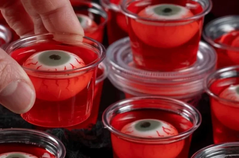 Creepy eyeball jello shots for Halloween party