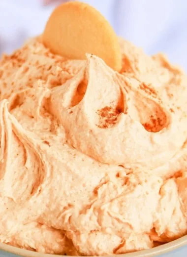 Delicious pumpkin cheesecake dip with five simple ingredients
