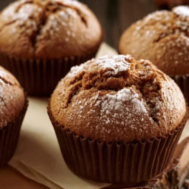 Freshly baked gingerbread muffins with spices and a warm, inviting aroma