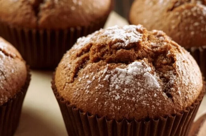 Freshly baked gingerbread muffins with spices and a warm, inviting aroma
