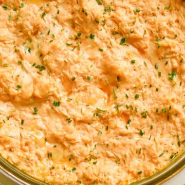 Healthy Greek Yogurt Buffalo Chicken Dip recipe without cream cheese