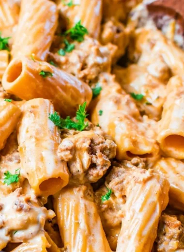 Delicious homemade cheeseburger pasta served in a bowl