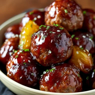 Delicious slow cooker teriyaki meatballs served with rice and vegetables