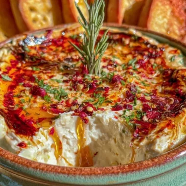 Easy Hot Honey Boursin Dip served in a bowl, perfect for fall appetizers.