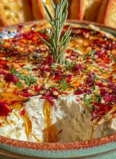 Easy Hot Honey Boursin Dip served in a bowl, perfect for fall appetizers.