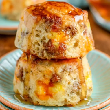 Delicious homemade McGriddle Muffins with sweet syrup and savory fillings