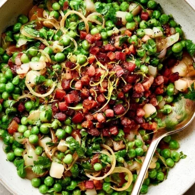 Thanksgiving peas side dish recipe by Downshiftology