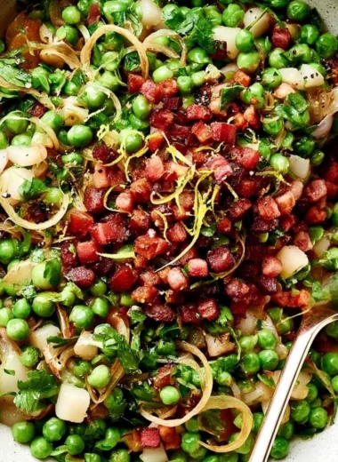 Thanksgiving peas side dish recipe by Downshiftology