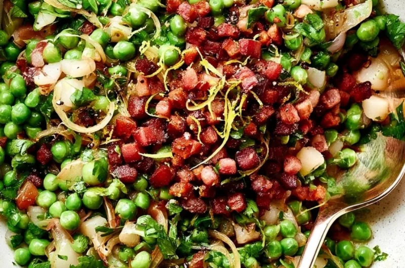 Thanksgiving peas side dish recipe by Downshiftology